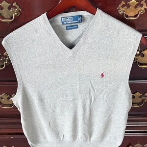 Ralph Lauren Light Gray Cotton Sweater Vest